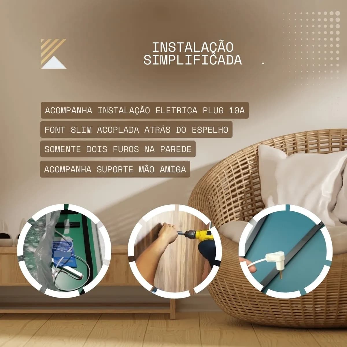 Espelho Com Led 160x90cm Botão Touch 3000k 4000k 6500k - imagem 7