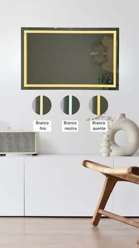 Espelho Com Led 50x60cm Banheiro Lapidado Premium - imagem 3