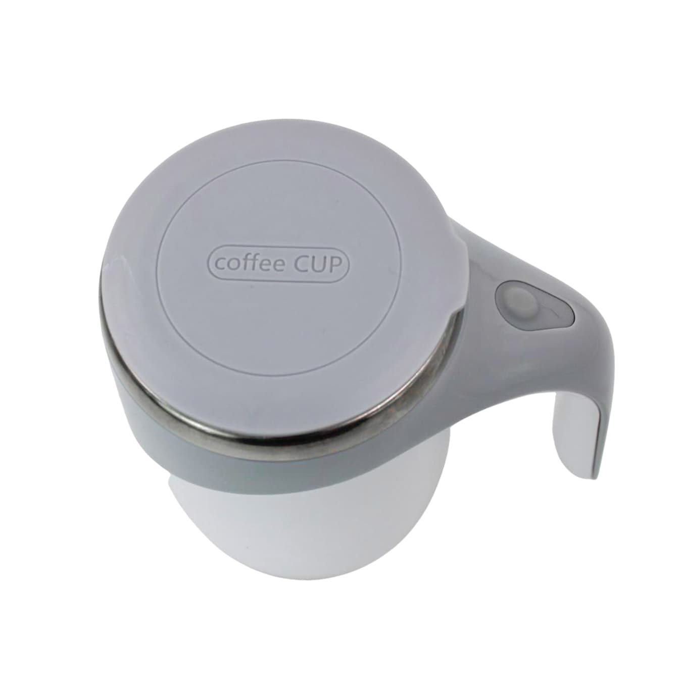 Caneca Mixer Misturadora Magnetica Copo Termico 380 ml Com Tampa A Pilha Cor:Branco - imagem 2