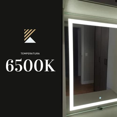 Espelho 60x70cm Camarim Led Branco Botão Touch Maquiagem - imagem 5