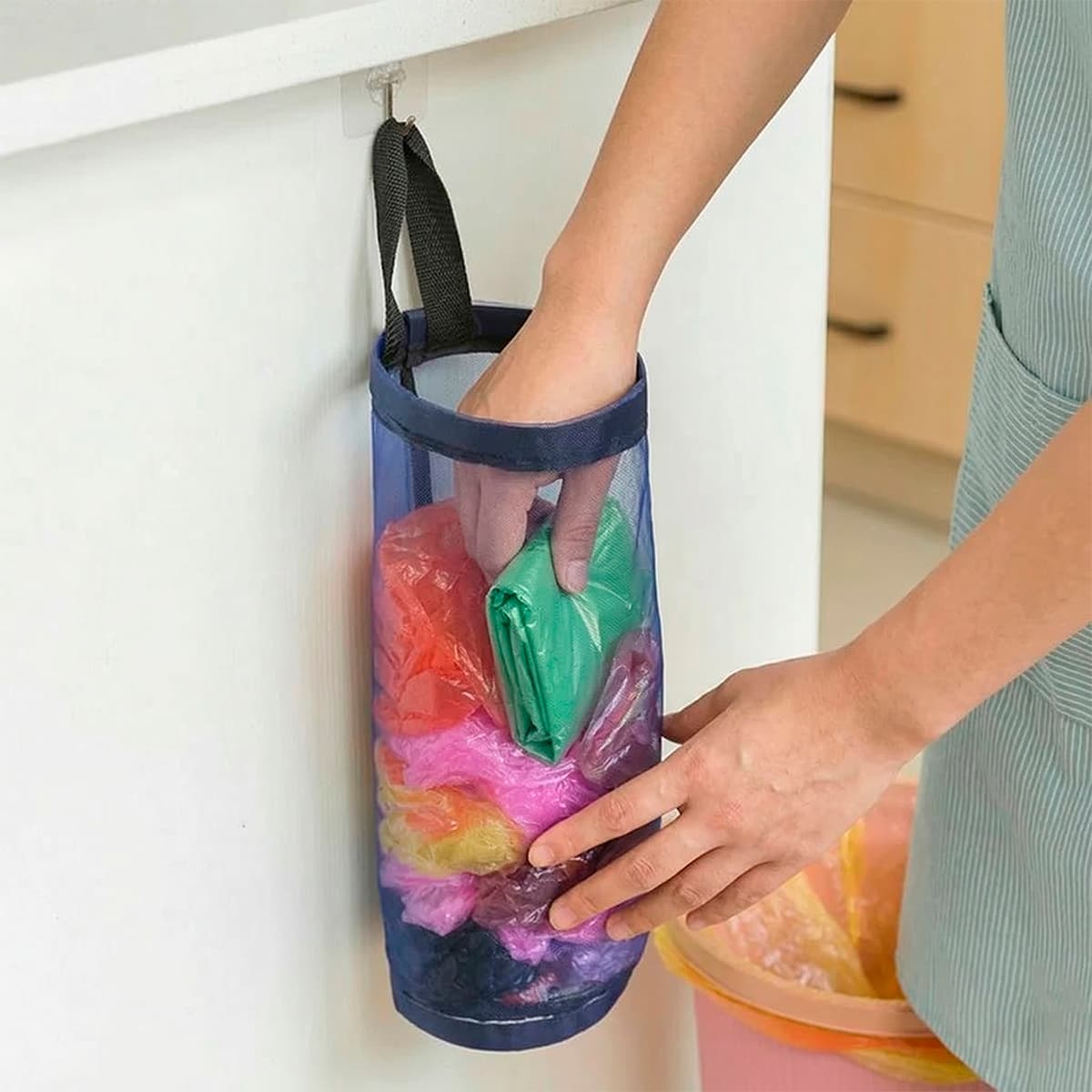 Organizador Puxa Saco Suporte Sacolas Cozinha Utilidade - imagem 3