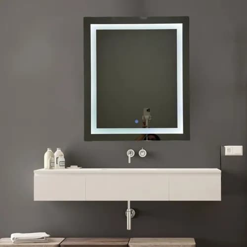 Espelho Com Led 90x110cm Botão Touch Luz Quente Fria Neutra