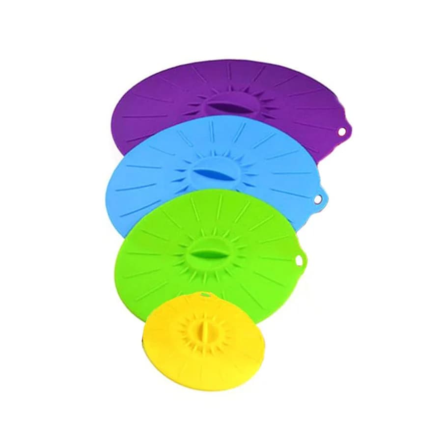 Kit Tampas Silicone De Sucção 4 Peças A Vacuo Coloridas - imagem 4