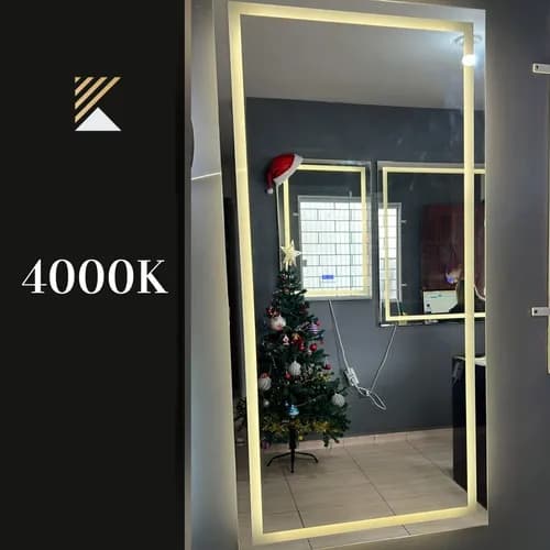 Espelho Jateado Com Iluminação Led Embutido 1,00 X 0,80cm - imagem 3